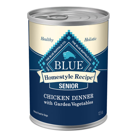 Blue Buffalo Homestyle Recipe Natural Senior Wet Dog Food, Chicken 12.5-oz can (Pack of 12)