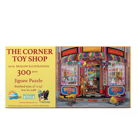 SUNSOUT INC - The Corner Toy Shop - 300 pc Jigsaw Puzzle by Artist: Bigelow Illustrations - Finished Size 21" x 24" - MPN# 31588
