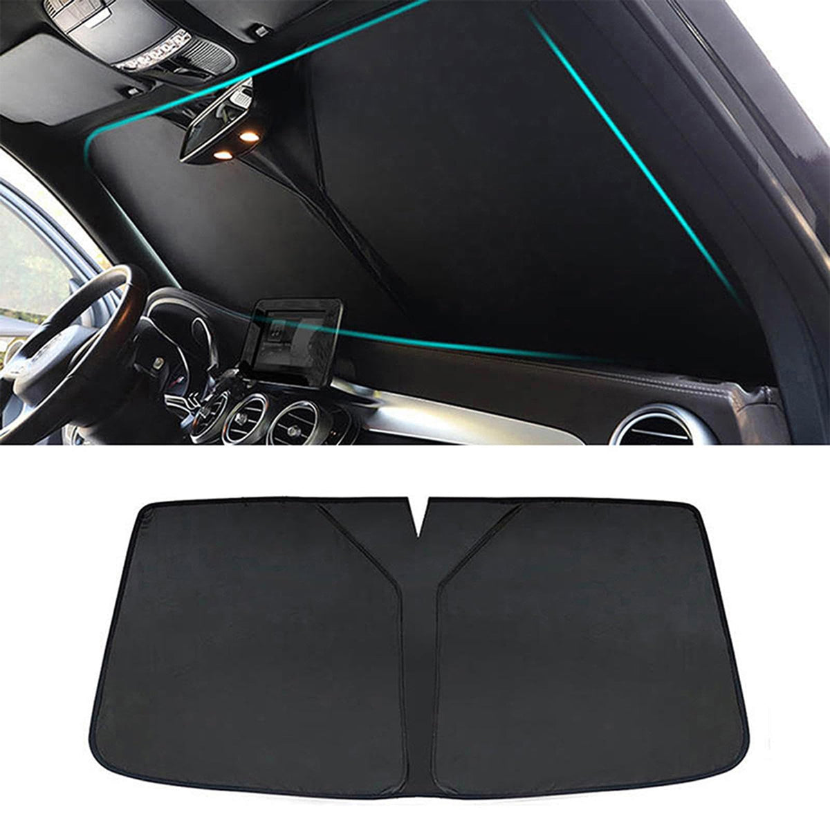 Fit For MG RX5 2023 2024, Windscreen Sun Shade, Portable Front Window Sunshades, for To Keep Vehicle Cooler, Black
