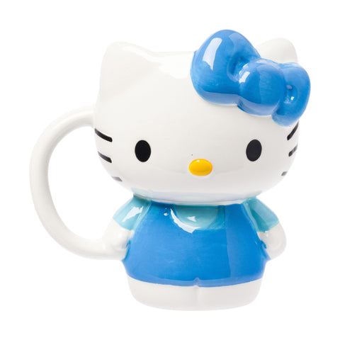 Silver Buffalo Hello Kitty Full Body Blue Outfit Ceramic 3D Sculpted Mug