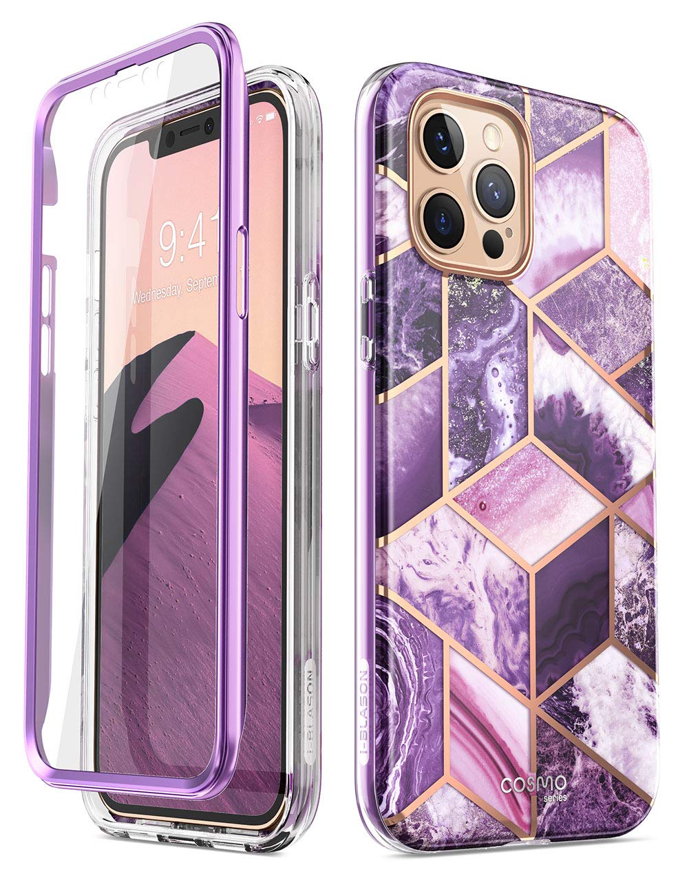 i-Blason Cosmo Series Case for iPhone 12 Pro Max 6.7 inch (2020 Release), Slim Full-Body Stylish Protective Case with Built-in Screen Protector, 6.7'' (Ameth)