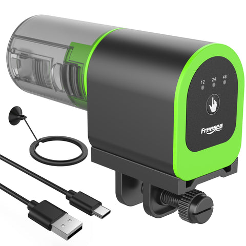 FREESEA Automatic Fish Feeder for Aquarium: Small USB Rechargeable Vacation Auto Fish Food Dispenser with Timer