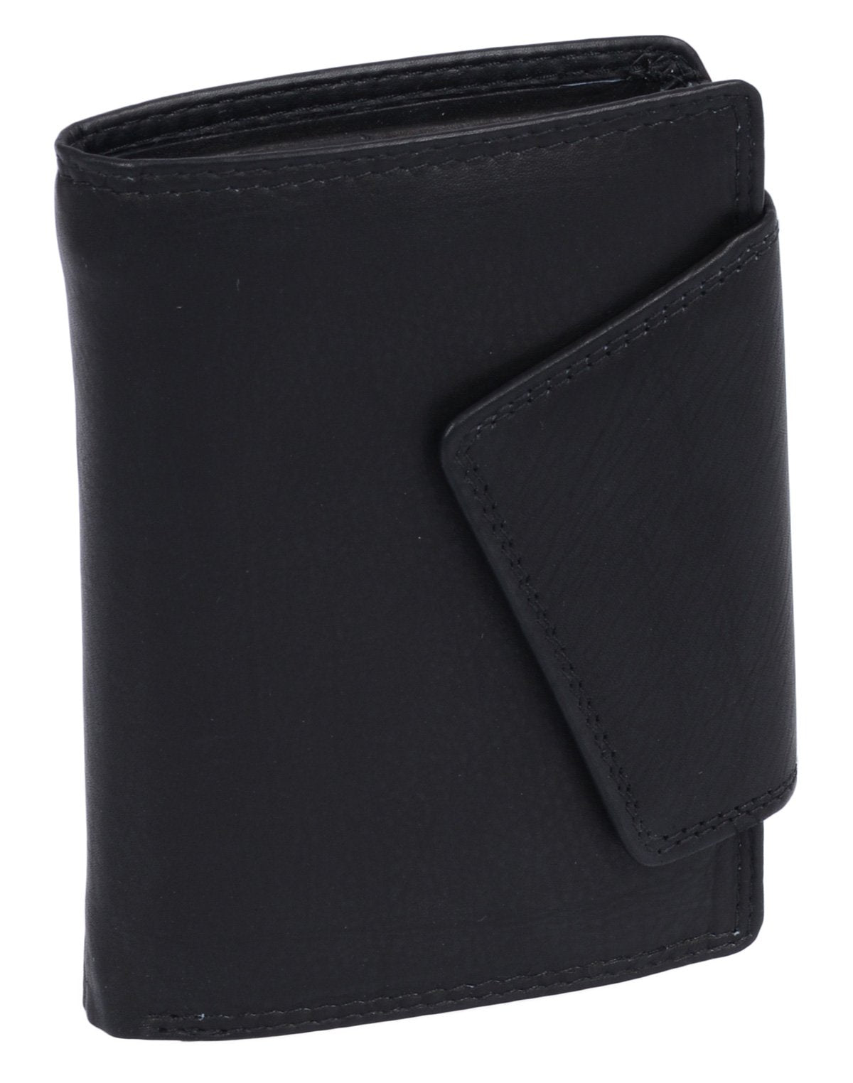 LEAS Ladies Wallet with Outside Lock RFID Blocking, Genuine Leather, Black Ladies-Collection''