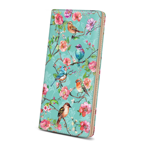 Immaturus Magpie Womens Wallet, Slim Thin RFID Blocking Card Wallets, Bifold PU Leather Credit Card Holder Organizer, Cute Cash Clutch Long Billfold with Zipper Coin Pocket Ladies Girls Gift
