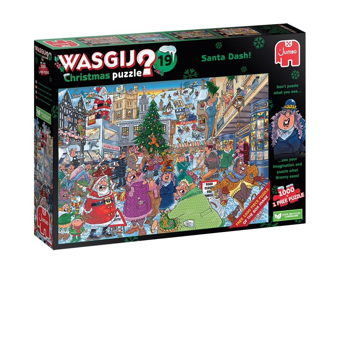 Jumbo, Wasgij Christmas 19 - Santa Dash, Jigsaw Puzzle for Adults, 2 x 1000 Piece