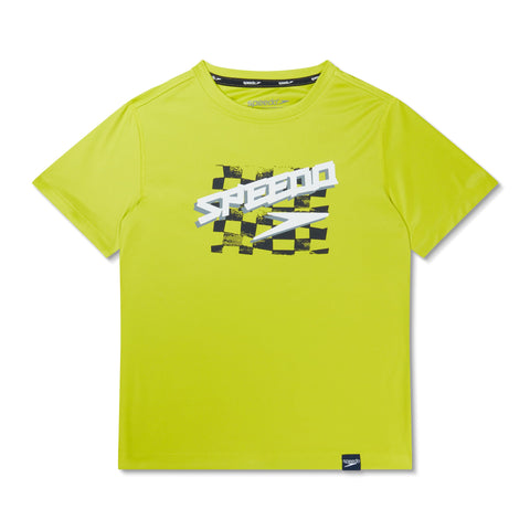Speedo Standard Uv Swim Shirt Short Sleeve Tee Graphic, Bitter Lime