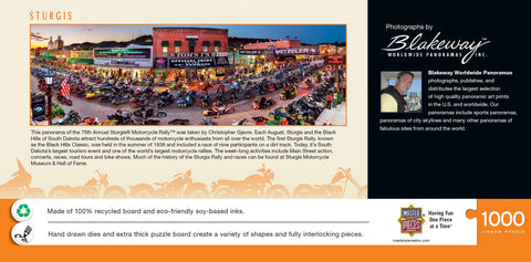 MasterPieces Sturgis Panoramic 1000 Piece Jigsaw Puzzle - 13"x39" for Adults, Family, Or Kids - Matte Finish, Eco-Friendly