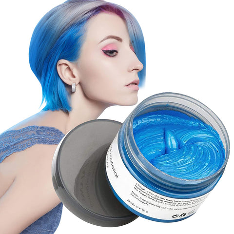Color Styling Wax Mud, Adofect Temporary Hair Dye Pomade for Hairstyling, 4.23 oz, For Men, Women, Halloween, Party, Cosplay, Blue
