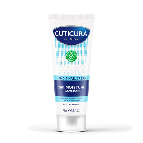CUTICURA Hand & Nail 2 in 1 Antibac Moisture Cream 75ml, Anti Bacterial, Smoothing, Soothing & Moisturising Protection for Hands