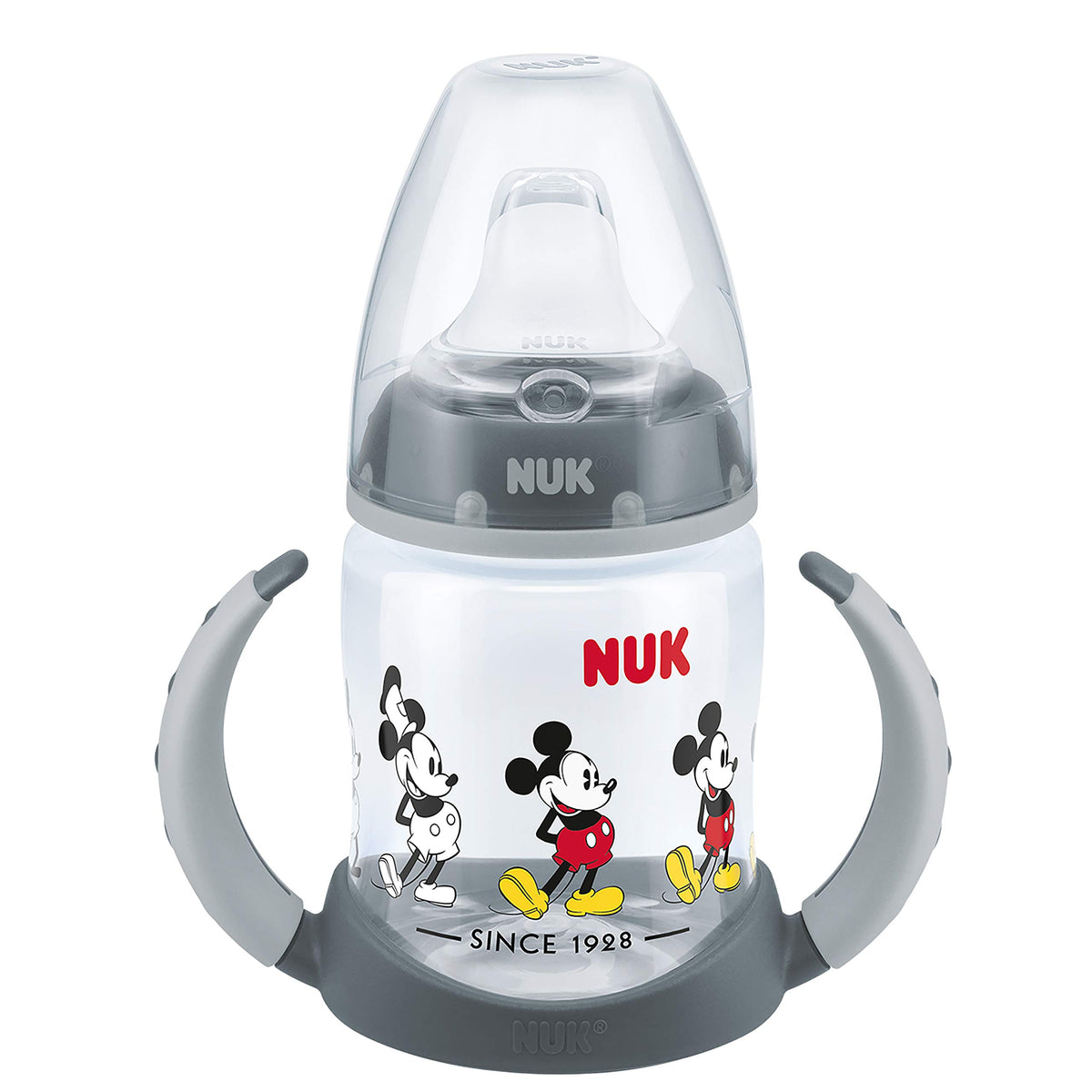 NUK Disney First Choice+ Bottle | 6-18 Months | Silicone Nipple | Anti-Colic Valve | BPA Free | 150ml | Mickey Mouse