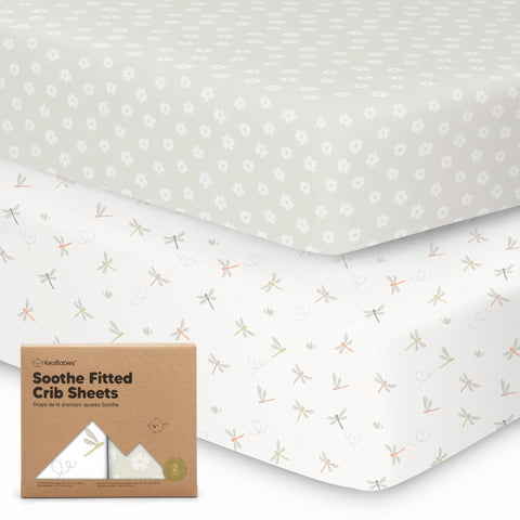 2-Pack Organic Crib Sheets for Boys, Girls - Jersey Fitted Crib Sheet, Baby Crib Sheets Neutral, Crib Mattress Sheet, Cotton Crib Sheets, Breathable Crib Sheet, Baby Mattress Sheets (Meadow)