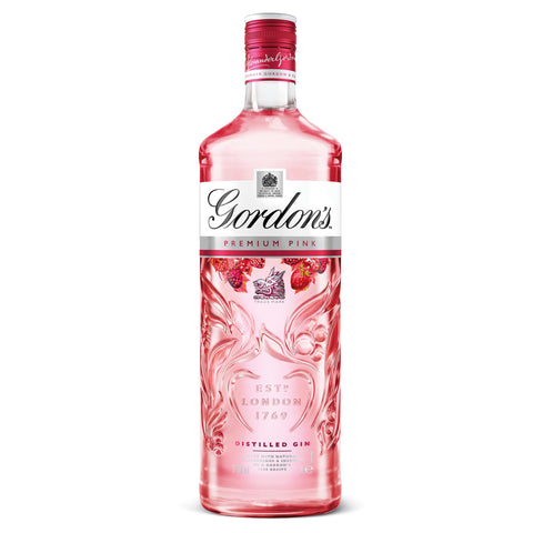 Gordon's Premium Pink Distilled Gin | 37.5% vol | 1L | Pink Gin | Juniper Taste with Flavours of Raspberry | Strawberry & Redcurrant | Light & Refreshing Flavoured Gin