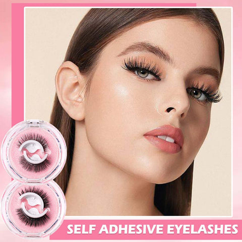 Reusable Self Adhesive Eyelashes Natural Look Lash Buddy Self-Adhesive Eyelashes,Easy to Put on No Glue False Eyelashes (Pack of 2 Pairs)