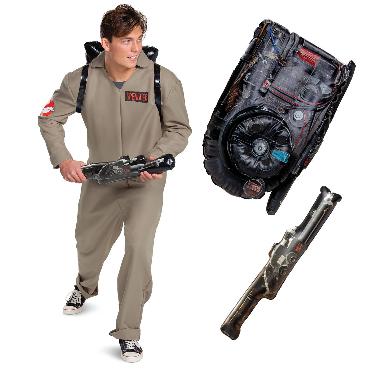 DISGUISE 120139C Adults, Official Ghostbusters Afterlife Movie Costume Jumpsuit with Inflatable Proton Pack Sized, Multicolored, XXL