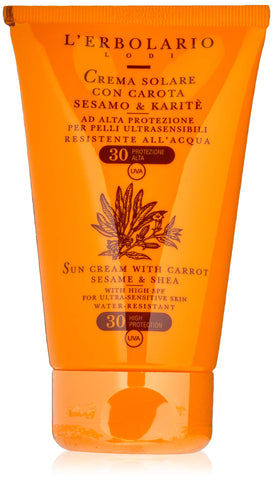 L'Erbolario Sun Cream containing Carrot/Sesame Oil and Shea Butter with SPF 30