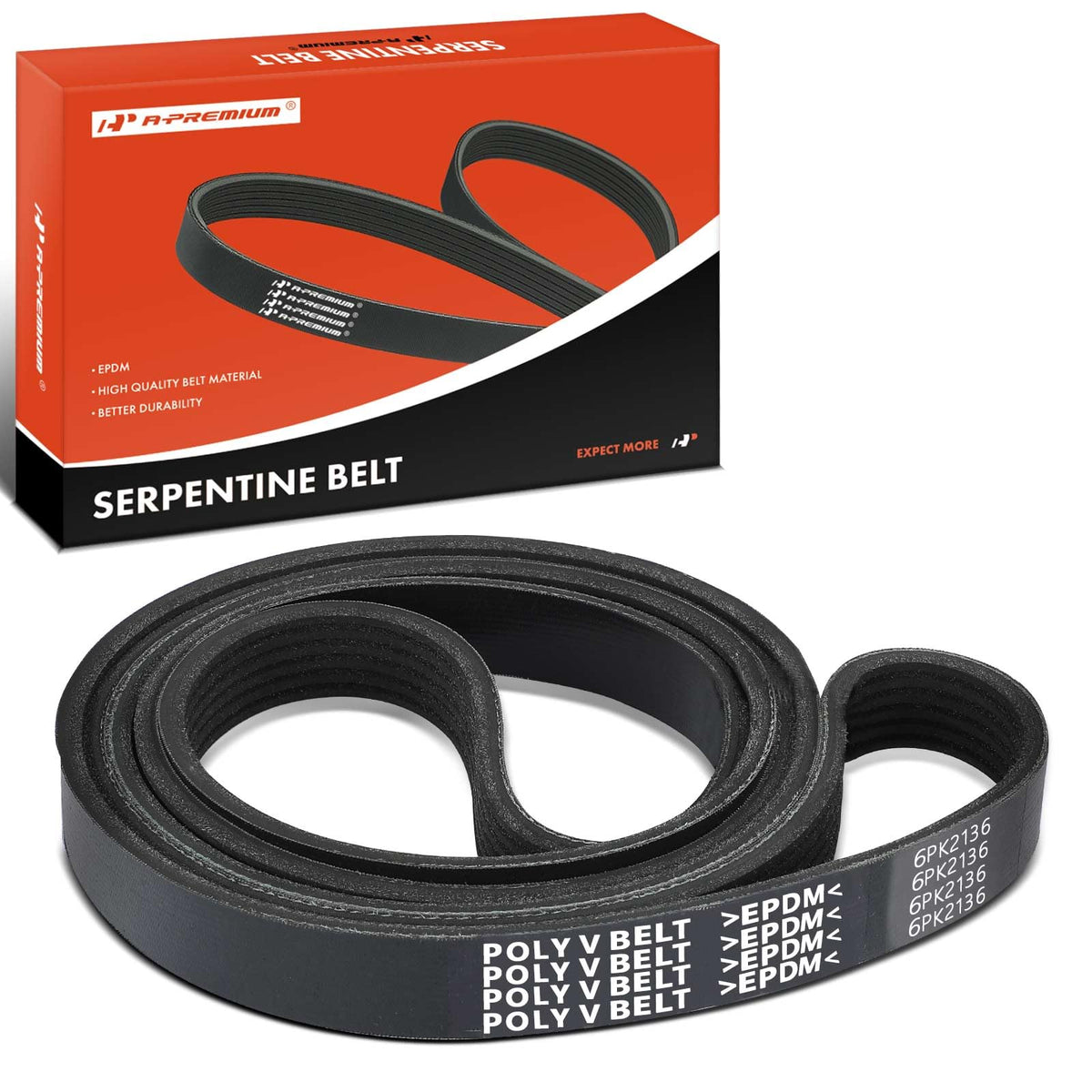 A-Premium Engine Serpentine Drive Belt Compatible with Honda, Acure & Mercedes-Benz - Ridgeline, Odyssey, Pilot, Accord Crosstour, Accord, RL, MDX, TL, ZDX, E350, GLK350, ML350, Replace# 0029930996