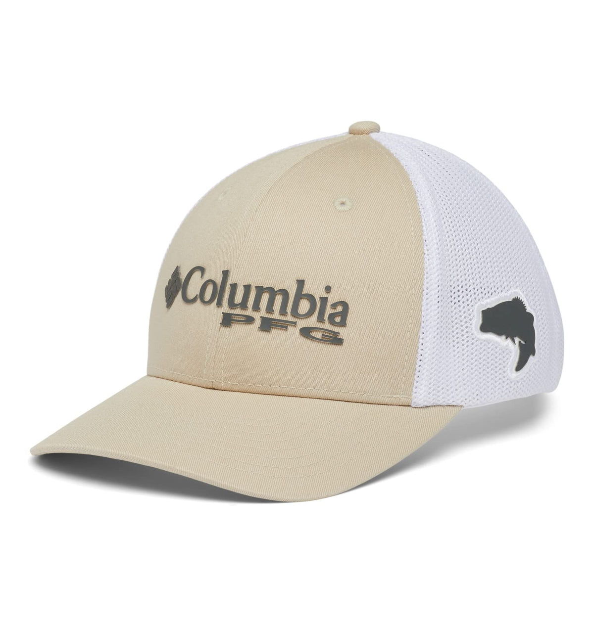 Columbia Unisex PFG Logo Mesh Ball Cap - High Crown, Fossil/Grill/White/Bass, XX-Large