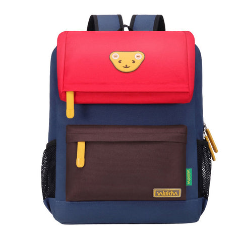 Willikiva Cute Bear Kids School Backpack for Children Elementary School Bags Girls Boys Bookbags (Red/Coffee/Royalblue, Large)