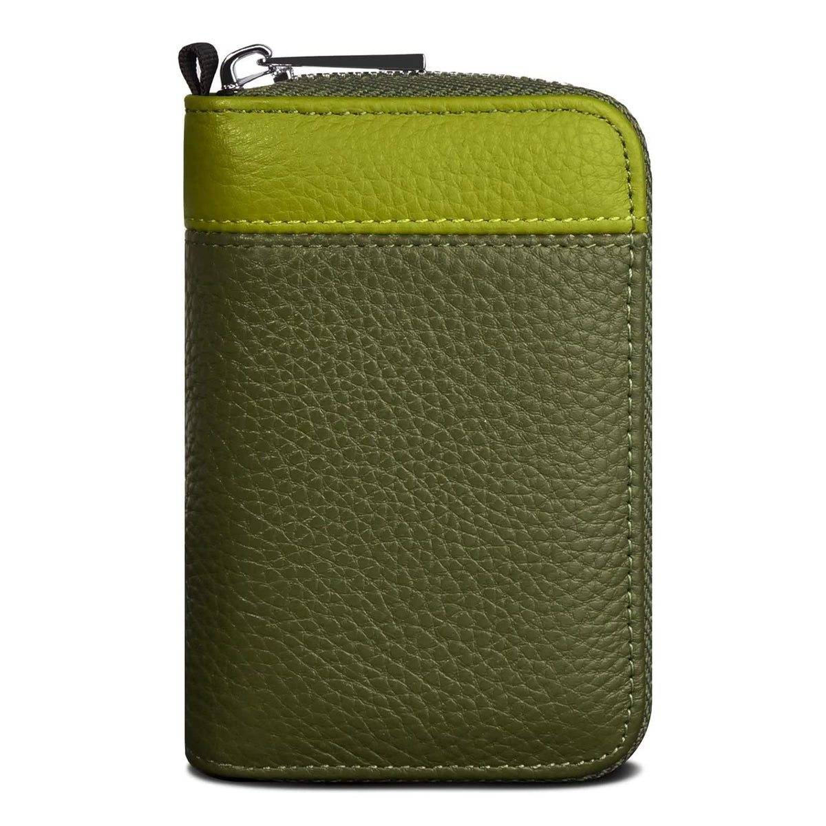 GADIEMKENSD Credit Card Holders for Men RFID Blocking Compact Wallet for Women Travel Oyster Business Bank Cards Protector Genuine Leather Purse Keychain Sleeve Case Apple Yellow/Army Green