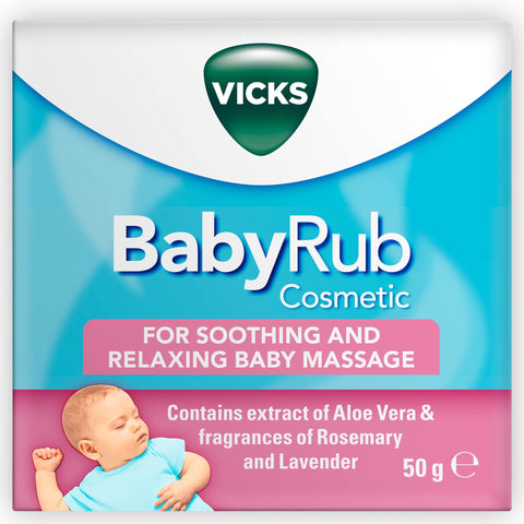 Vicks BabyRub Ointment, with Fragrances Of Rosemary And Lavender, for Soothing and Relaxing Baby Massage Jar 50g