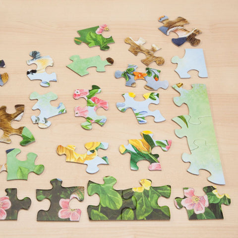 Bits and Pieces - 1000 Piece Jigsaw Puzzle for Adults 24" x 30" - Spring Babies - 1000 pc Forest Animals, Flowing River Jigsaw by Artist Ruane Manning