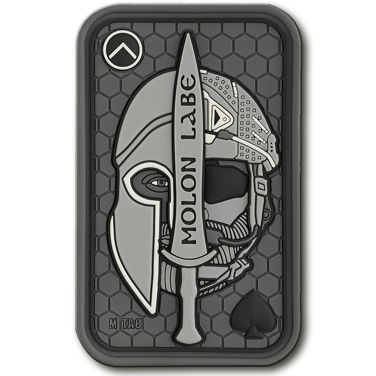M-Tac Morale Patches Spartan Helmet Operator - 3D PVC Military Army Tactical Patch Hook Fasteners (Grey)