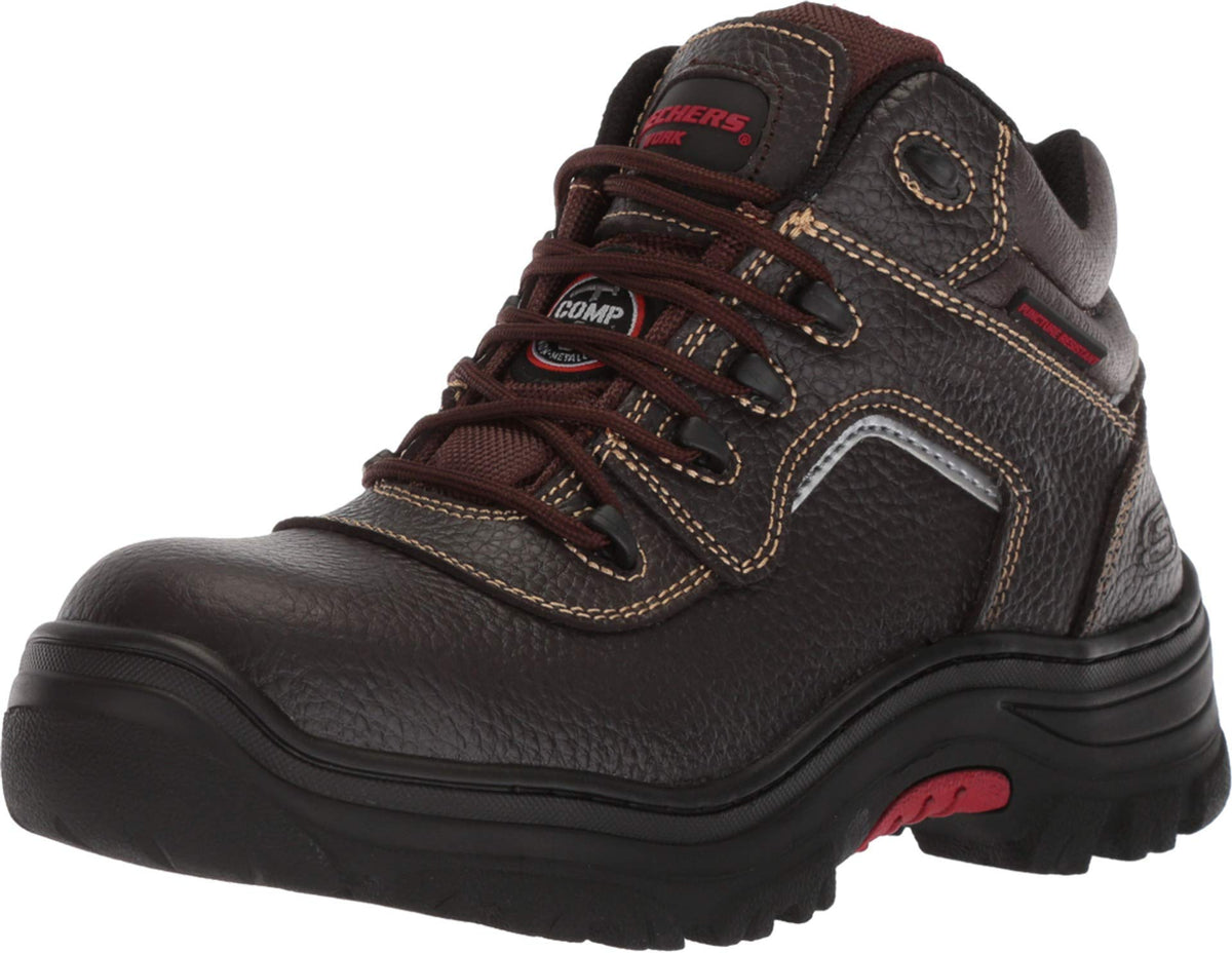 Skechers for Work Men's Burgin-Sosder Industrial Boot,brown embossed leather,8.5 M US