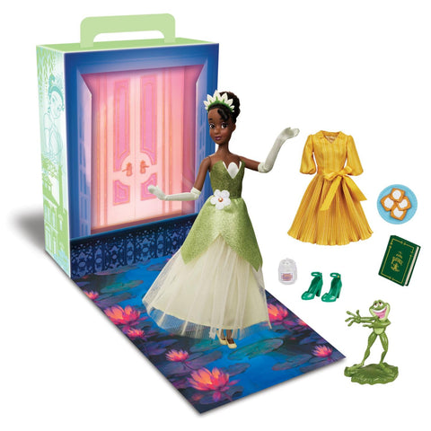 Disney Store Official Princess Story Doll (Tiana) 11 Inches, Includes Coloring Book and Additional Dress, Princess Doll in Classic Outfit, Princess Toys for Girls