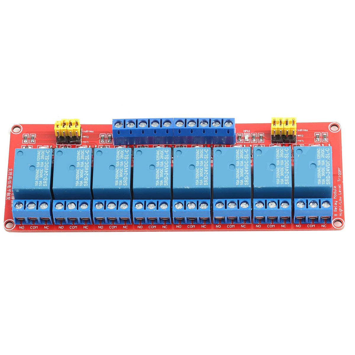 8 Channel Relay Module Board with Optocoupler High and Low Trigger 8 Ways Optocoupler Relay Expansion Board 5V/12V/24V(24V)