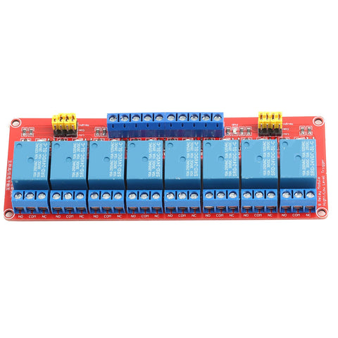 8 Channel Relay Module Board with Optocoupler High and Low Trigger 8 Ways Optocoupler Relay Expansion Board 5V/12V/24V(24V)