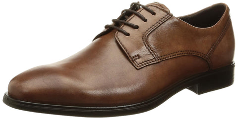 ECCO Men's Queenstown Plain Toe Tie Oxford, Amber, 7-7. 5