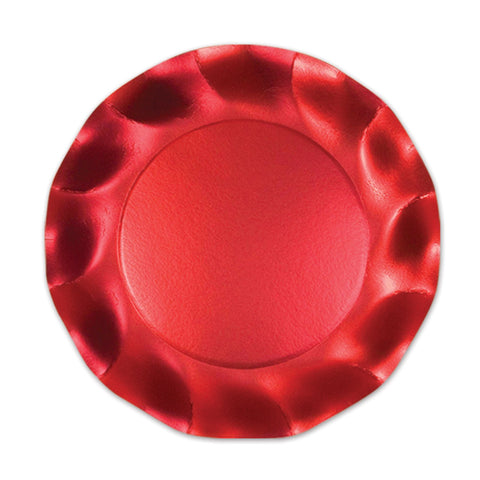 Satin Red Large Plates Party Accessory (1 count) (10/Pkg)