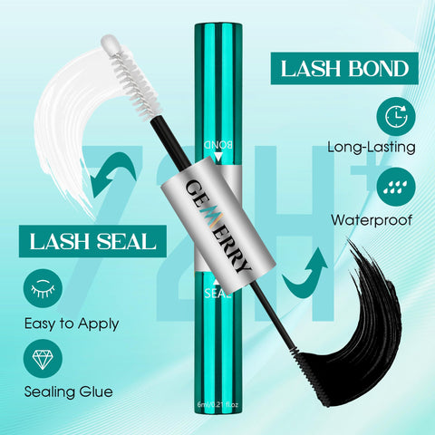 GEMERRY Fluffy Lash Extension Kit Thick Lash Clusters Kit Eyelash Clusters 280Pcs D Curl Eyelash Extension Kit With Lash Bond and Seal, Lash Tweezers, DIY Lash Extension Kit(80P-10-18mm)