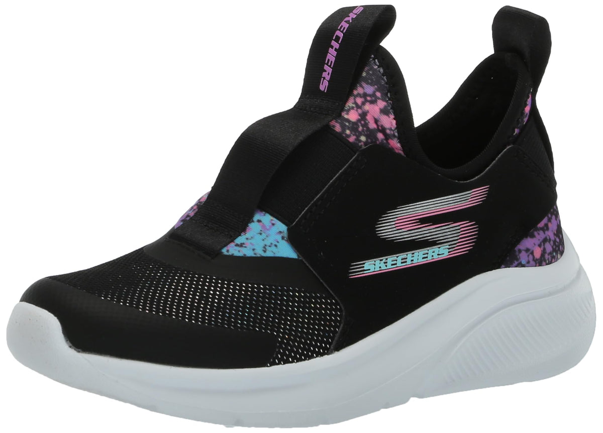 Skechers Kids Girls Skech Fast 2.0 Sneaker, Black/Multi, 12.5 Little Kid