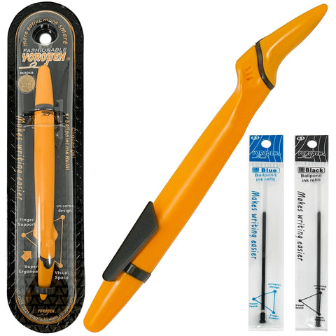 Leftyâ€™s Left Handed Pen Ballpoint No Smear - Smudge Free Soft Grip - Effortless Writing Comfort - Quick-Dry Pens for Lefties Back to School - Gifts for Left-Handed People, Lefty Adults, Kids (Orange)