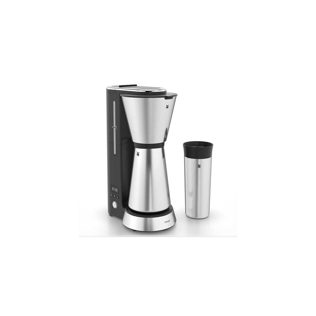 WMF KITCHENminis 0412260011 Aroma Filter Coffee Maker, Thermo-To-Go, Compact, Insulated Jug and Takeaway Mug, Cromargan High Quality, 760 W, Up to 5 Cups