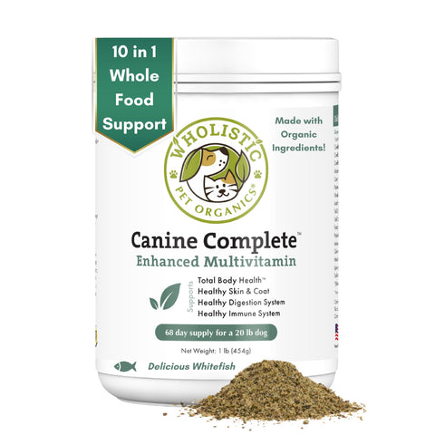 Wholistic Pet Organics Canine Complete: Multivitamin for Dogs - Organic Homemade Dog Food Supplement - Dog Multivitamin Powder with Probiotics Healthy Immune System Nutritional Supplement for All Ages