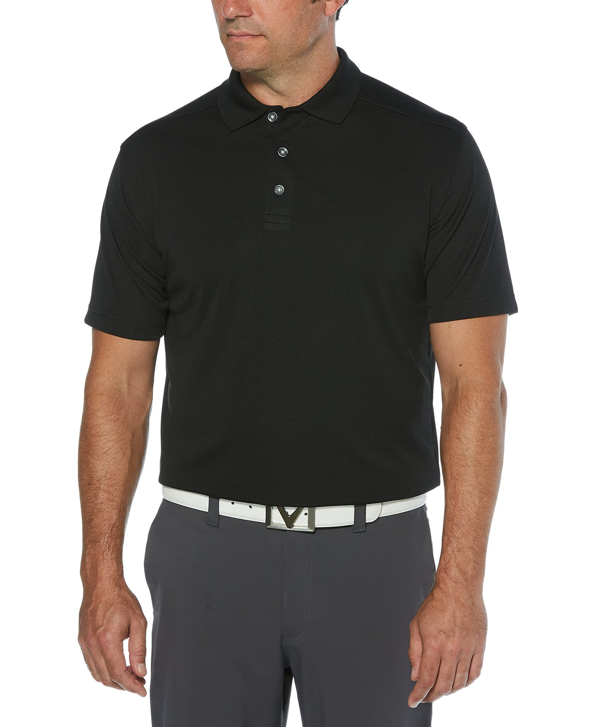 Callaway Men's Short Sleeve Core Performance Golf Polo Shirt with Sun Protection (Size Small-4X Big & Tall), Black, Small