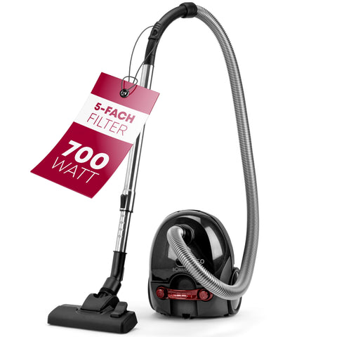 Bomann N 660111, BS 9019 CB Vacuum Cleaner, 5-Way Micro Filter System, Dust Bag Change Indicator, Combined Brush/Crevice Nozzle, Charcoal Red, Anthracite-red