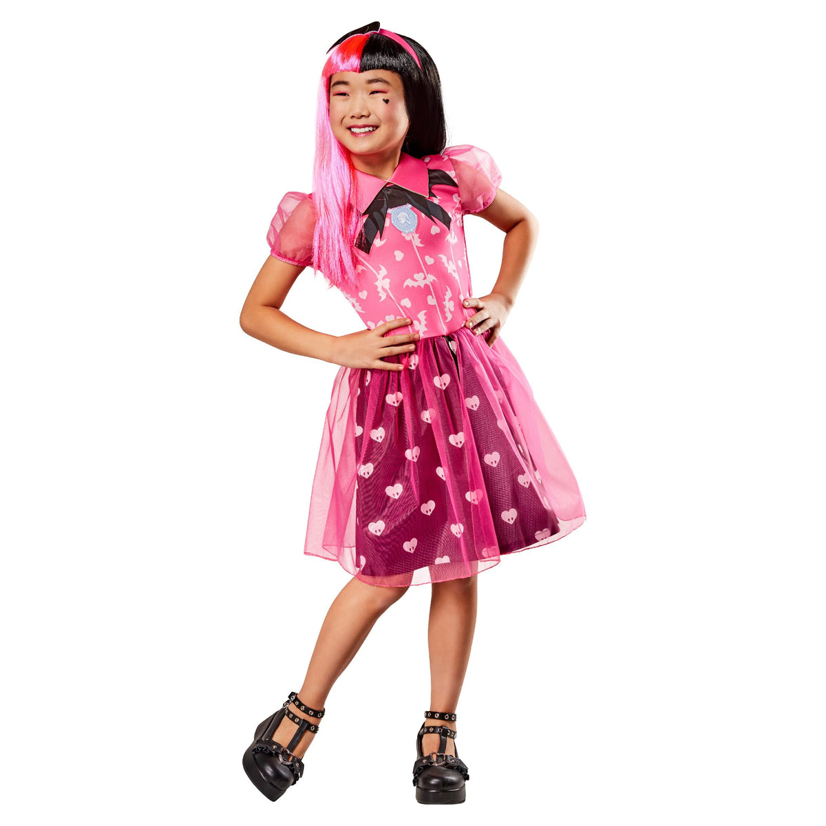 Rubies Draculaura Classic Girls Costume Dress and Headband Official Monster High Carnival Christmas Birthday Party Halloween Costume