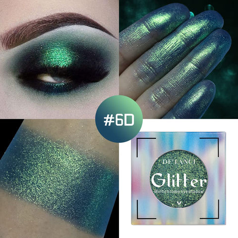 Green Glitter Shimmer Eyeshadow Palette for Eyes Makeup,Multichrome Holographic Eyeshadows Palette,Smooth Vibrant Pigment Powder,Long Lasting With No Creasing,Blue To Green,Talc Free & Cruelty Free