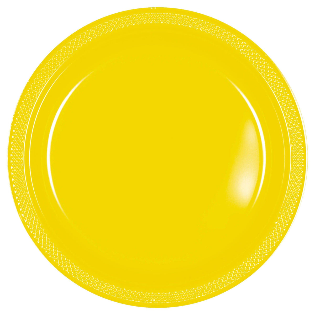 Vibrant Round Yellow Sunshine Plastic Plates - 9" (Packs of 20) - Premium Quality Design, Ideal for Any Event or Party