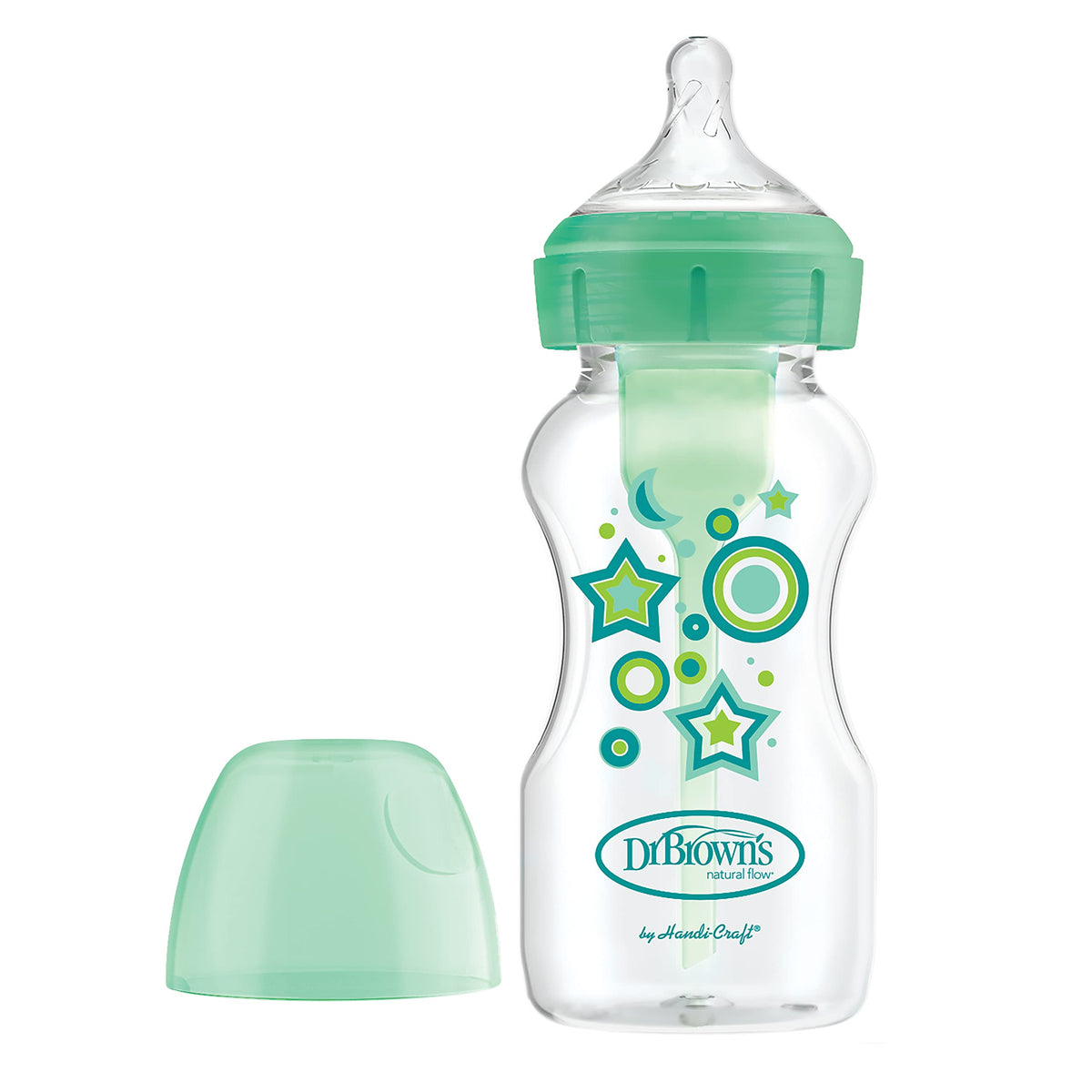 Dr. Browns Anti Colic Wide Mouth 270ml Green Stars Baby Bottle + 0 Months