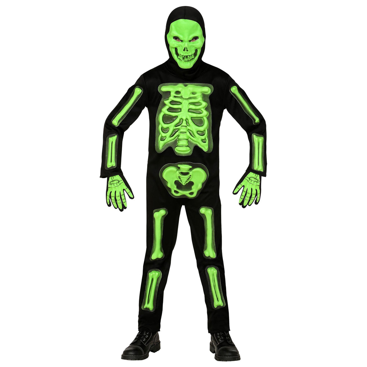 Widmann 3D Skeleton (jumpsuit, hooded mask, gloves) - (116 cm / 4-5 years)