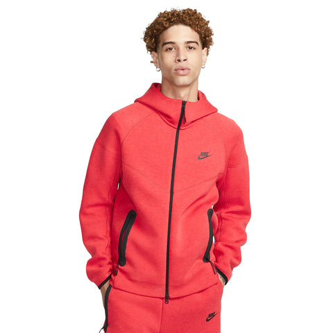 Nike Sportswear Tech Fleece Windrunner Men's Full-Zip Hoodie Size - XX-Large Red/Black