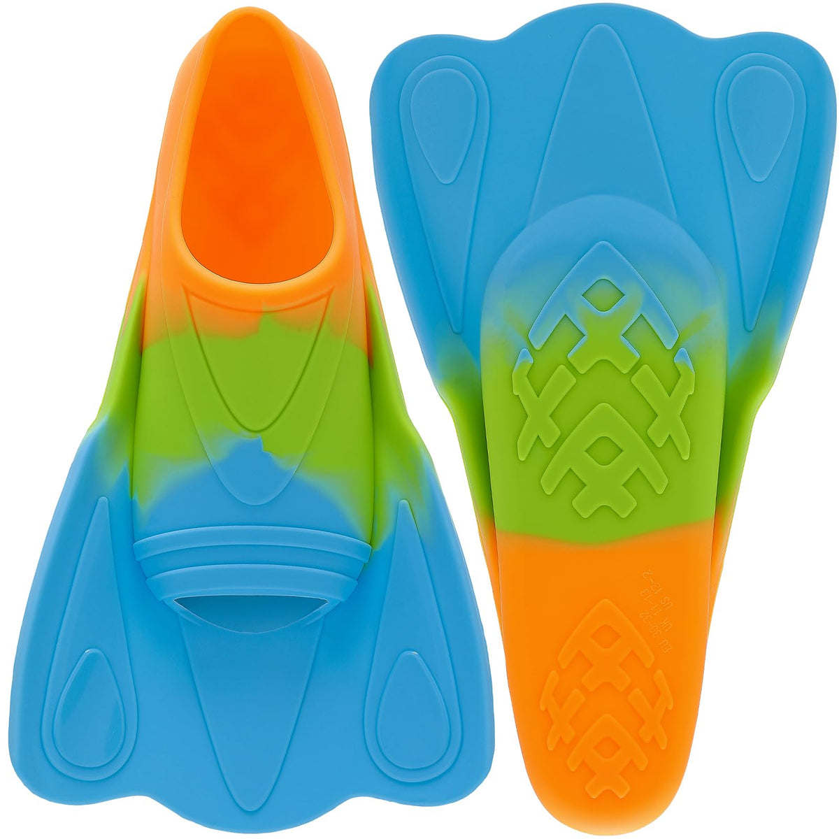 Kids Swim Fins,Short Youth Swim Flippers for Kids Swimming Training Fins for Lap Swimming Pool Snorkeling for Children Girls Boys Beginner