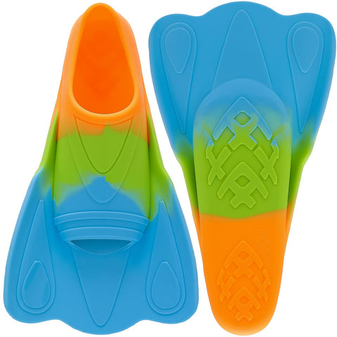 Kids Swim Fins,Short Youth Swim Flippers for Kids Swimming Training Fins for Lap Swimming Pool Snorkeling for Children Girls Boys Beginner