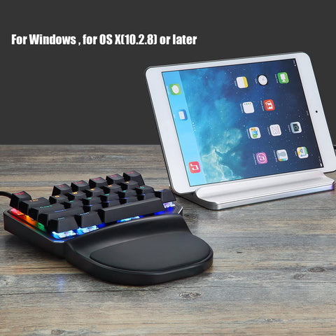 Single Hand Keyboard Mini Gaming Keyboard One Handed Keyboard,Mechanical Game RGB Backlit One Hand Keyboard, Mobile Phone Accessory Wired for PUBG/for