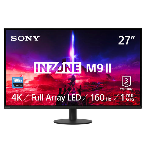 Sony INZONE M9II 27" 4K Ultra HD PC Gaming Monitor: 2160p Resolution - 160Hz Refresh Rate - 1ms GTG - DCI-P3 95% Spectrum - Full Array LED - G-Sync - Adaptive Sync - VRR, Black