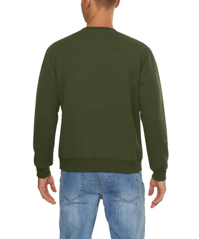 MAGCOMSEN Thermal Underwear Mens Winter Tops Classic Plain Color Sweatshirts Breathable Cotton Sweatshirts Fleece Pullover Mens Classic Crewneck Tops Casual Wear Sweatshirts, Army Green